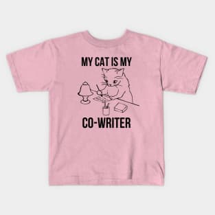 My Cat is My Co-Writer Kids T-Shirt